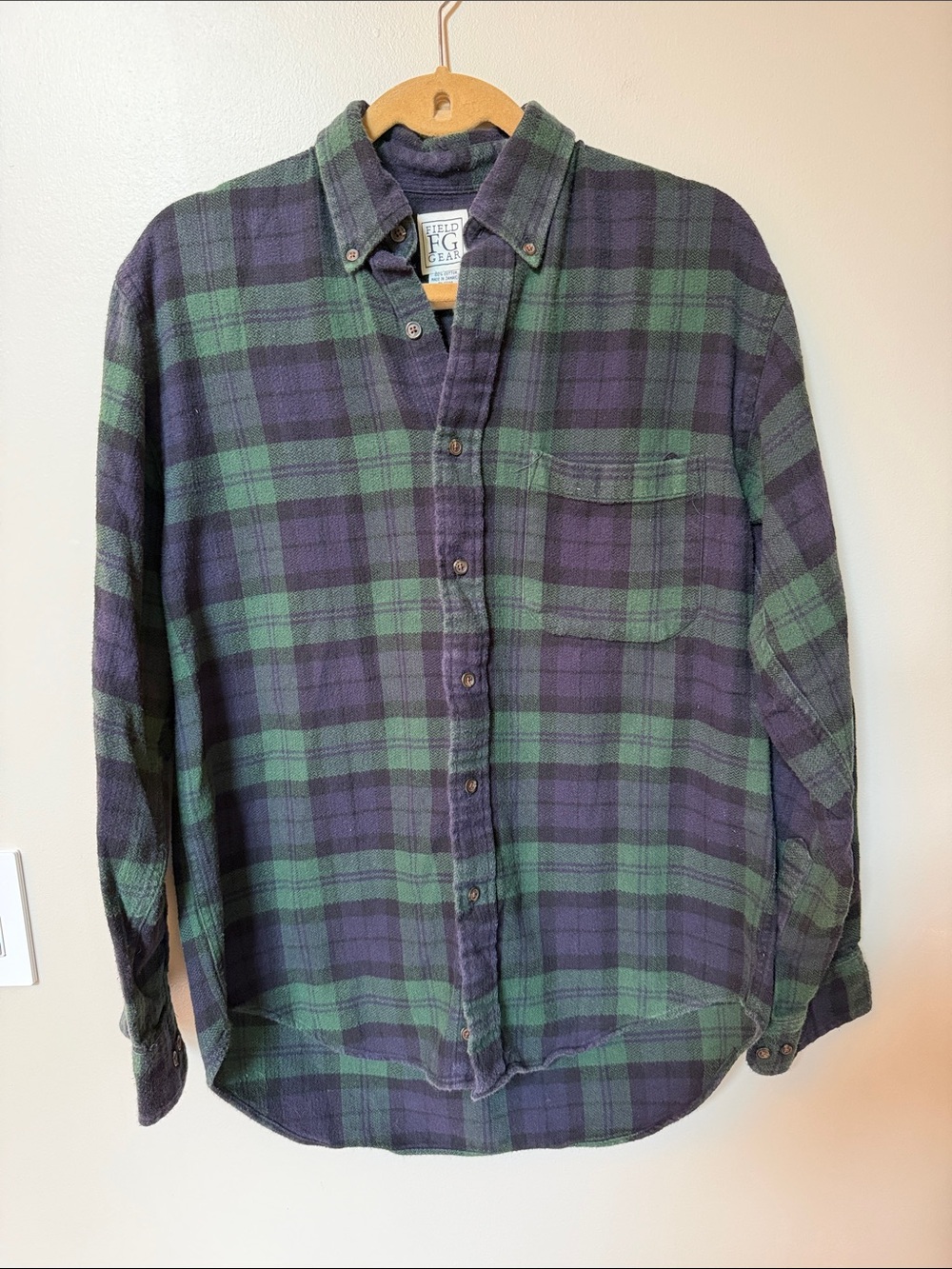 100 % Cotton Button-Down Plaid Flannel Shirt